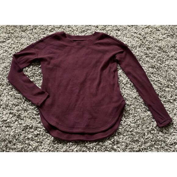 b6 NWOT ATHLETA PRESENCE MAROON PURPLE OPEN BACK SHIRT TOP sz XXS - Picture 3 of 8